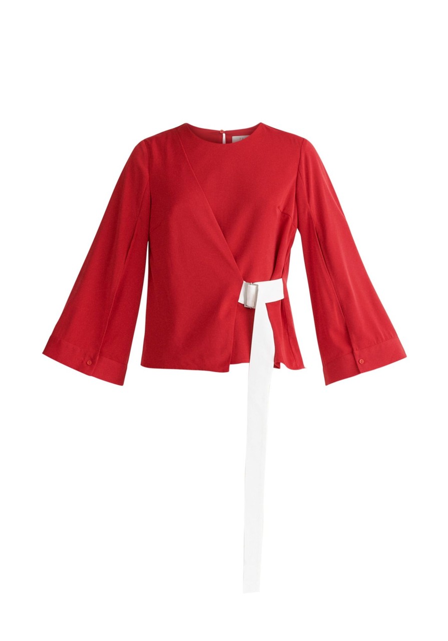 Clothing Paisie | Wrap Top With Cape Sleeves