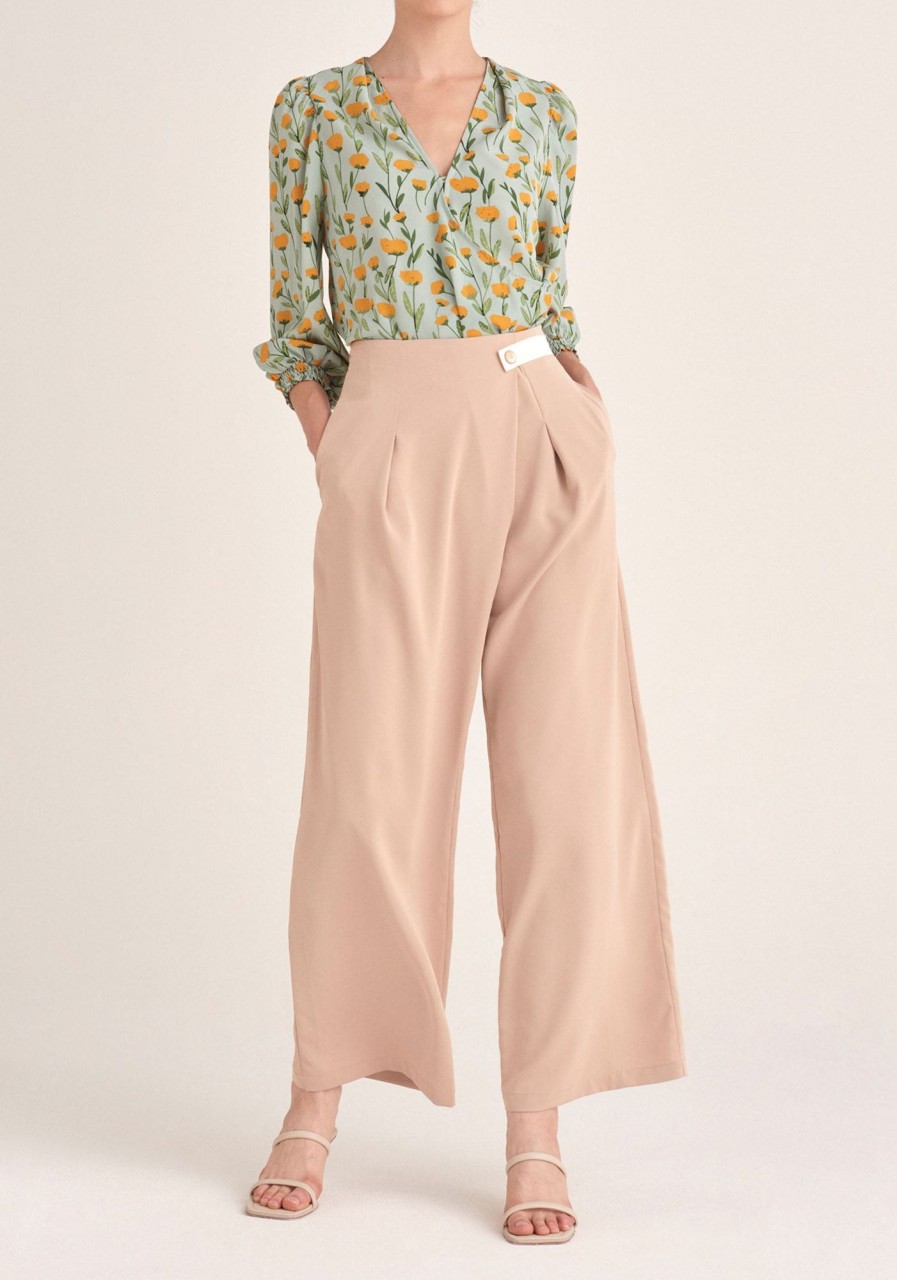 Clothing Paisie | Contrasting Wide Leg Trousers