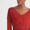 Clothing Paisie | Knitted Wrap Top With Long Sleeves