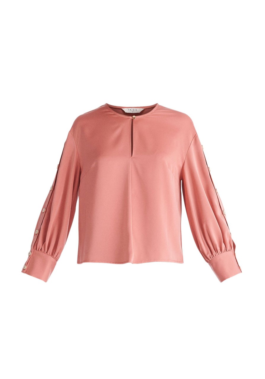 Clothing Paisie | Button Sleeve Blouse