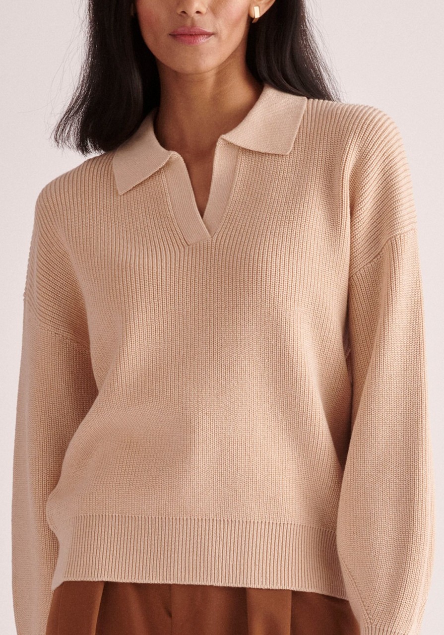 Clothing Paisie | Knitted Polo Jumper