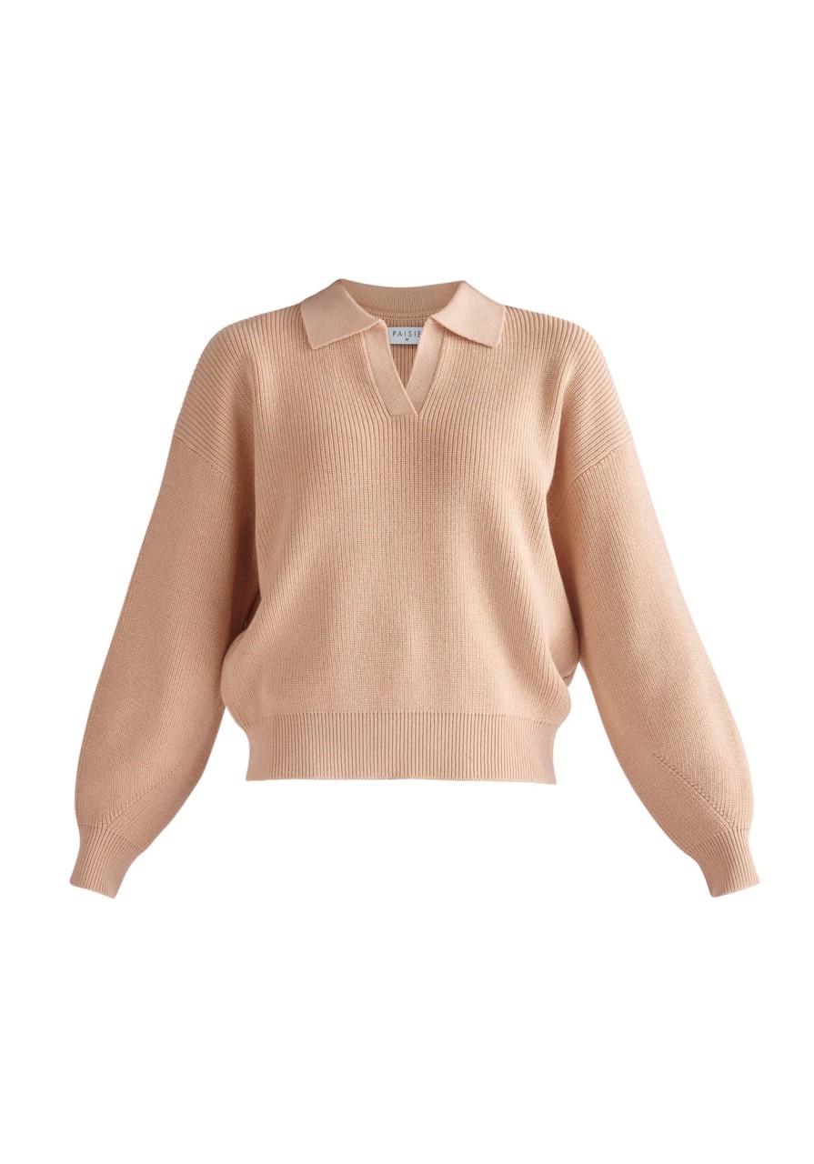 Clothing Paisie | Knitted Polo Jumper