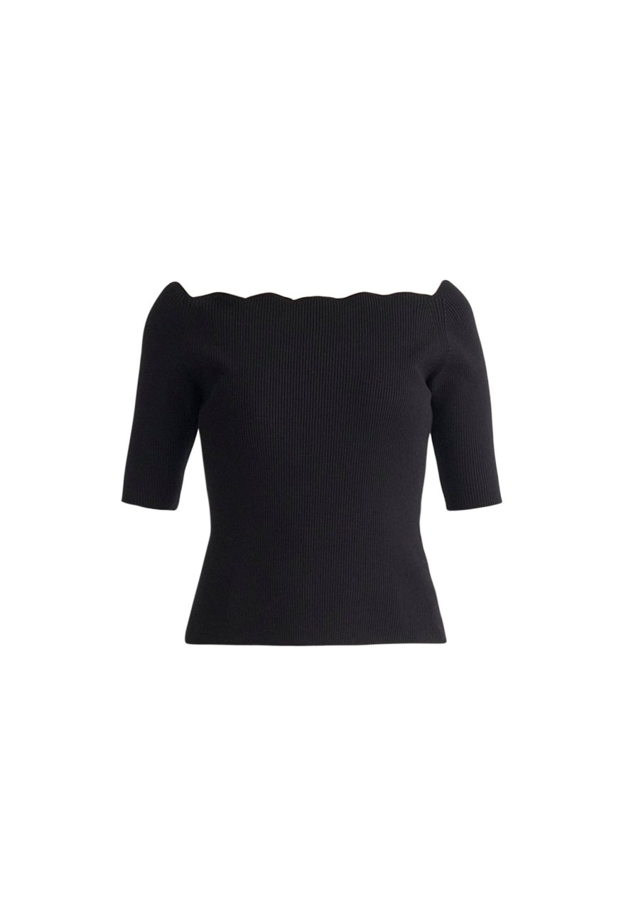 Clothing Paisie | Scallop Neck Top