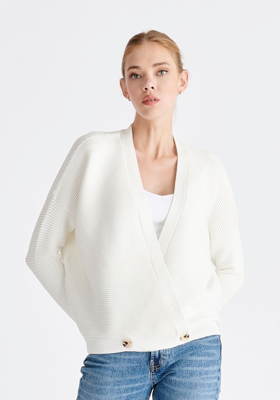 Clothing Paisie | Paisie Ribbed Wrap Cardigan