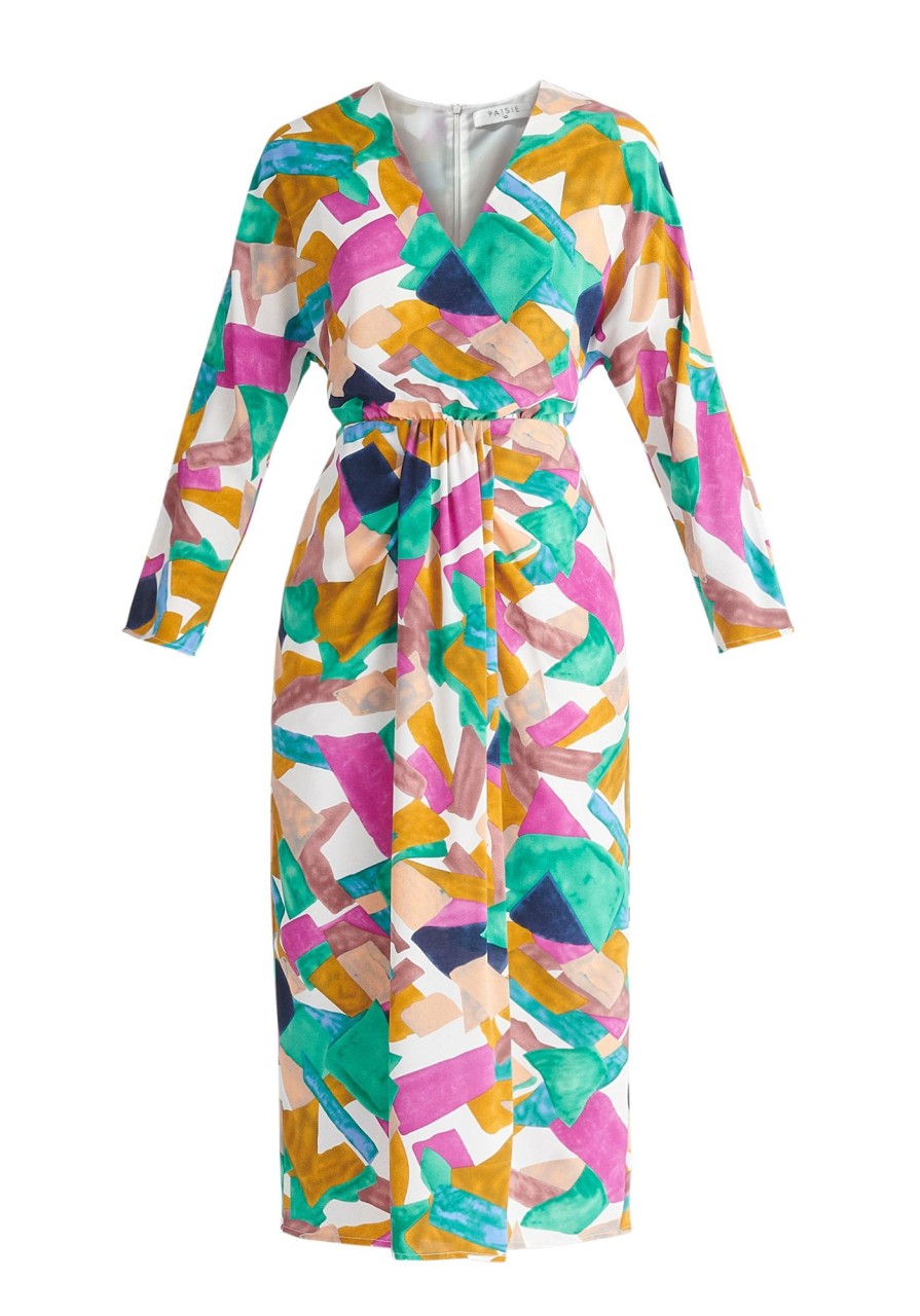 Clothing Paisie | Geometrical Print Midi Dress