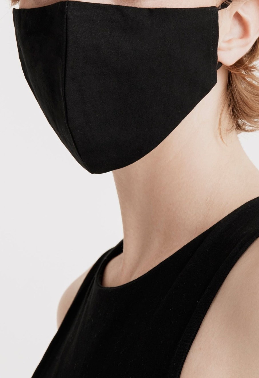 Accessories Paisie | Paisie Large Adjustable Face Mask In Black