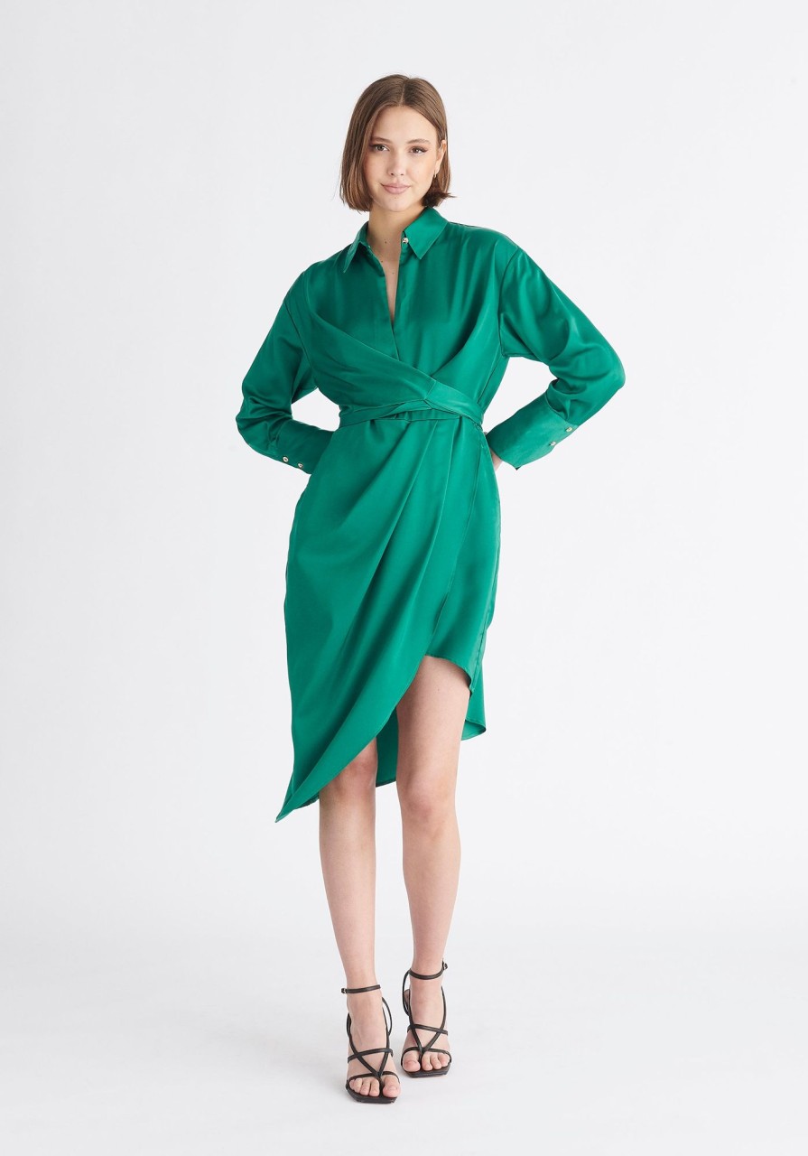 Clothing Paisie | Asymmetric Hem Shirt Dress