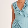 Clothing Paisie | Ruched Dress With Frills