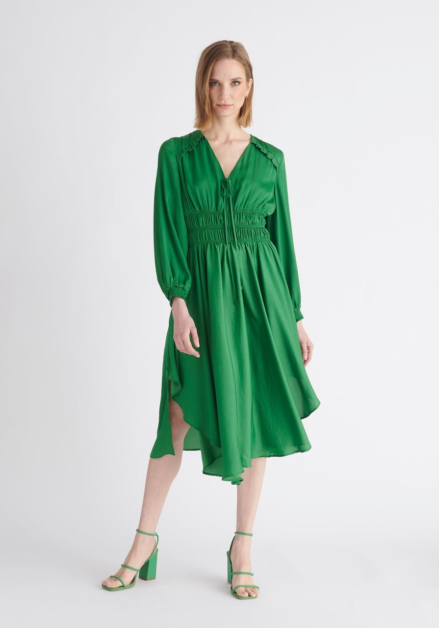 Clothing Paisie | Ruched Waist Midi Dress