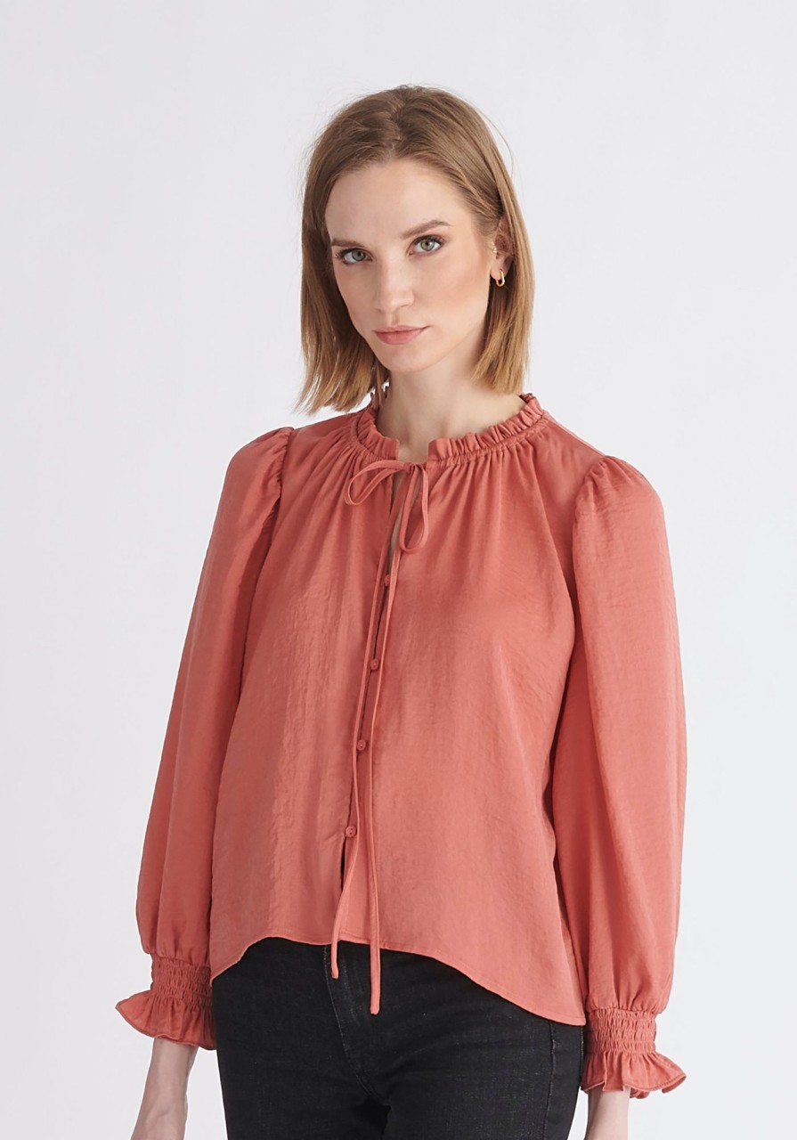 Clothing Paisie | Ruched Collar Blouse