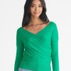 Clothing Paisie | Knitted Wrap Top With Long Sleeves