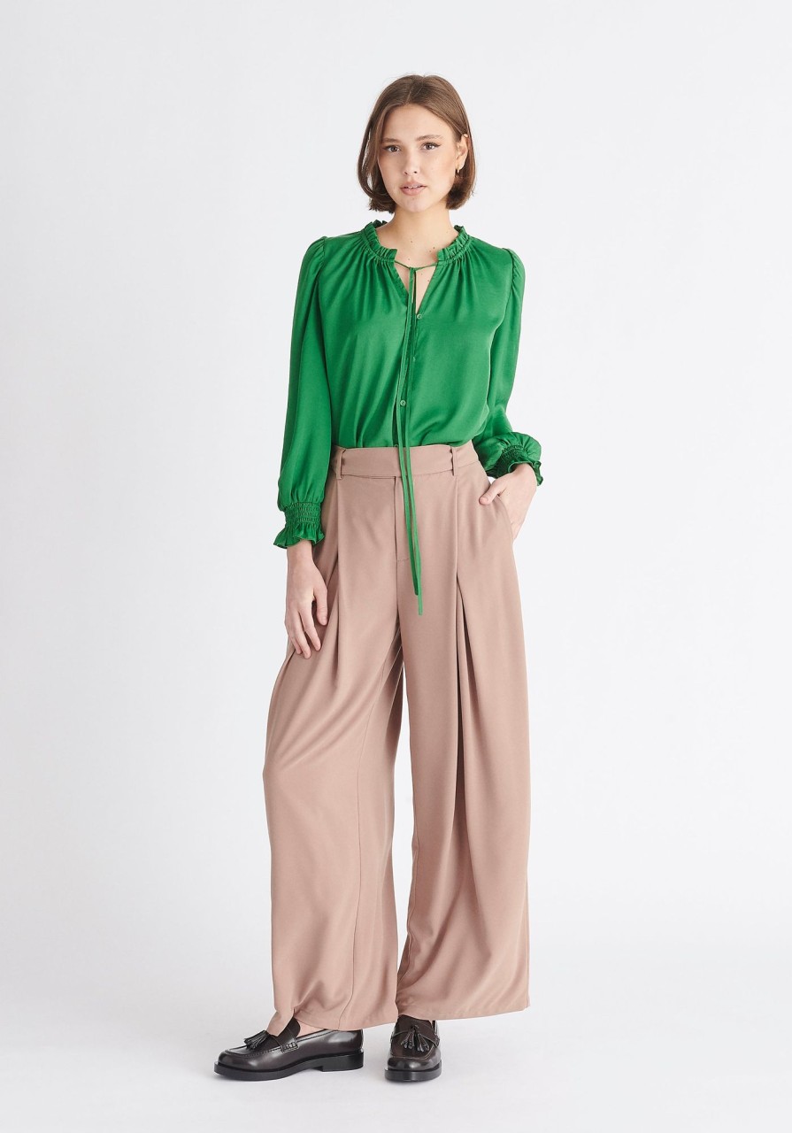 Clothing Paisie | Ruched Collar Blouse