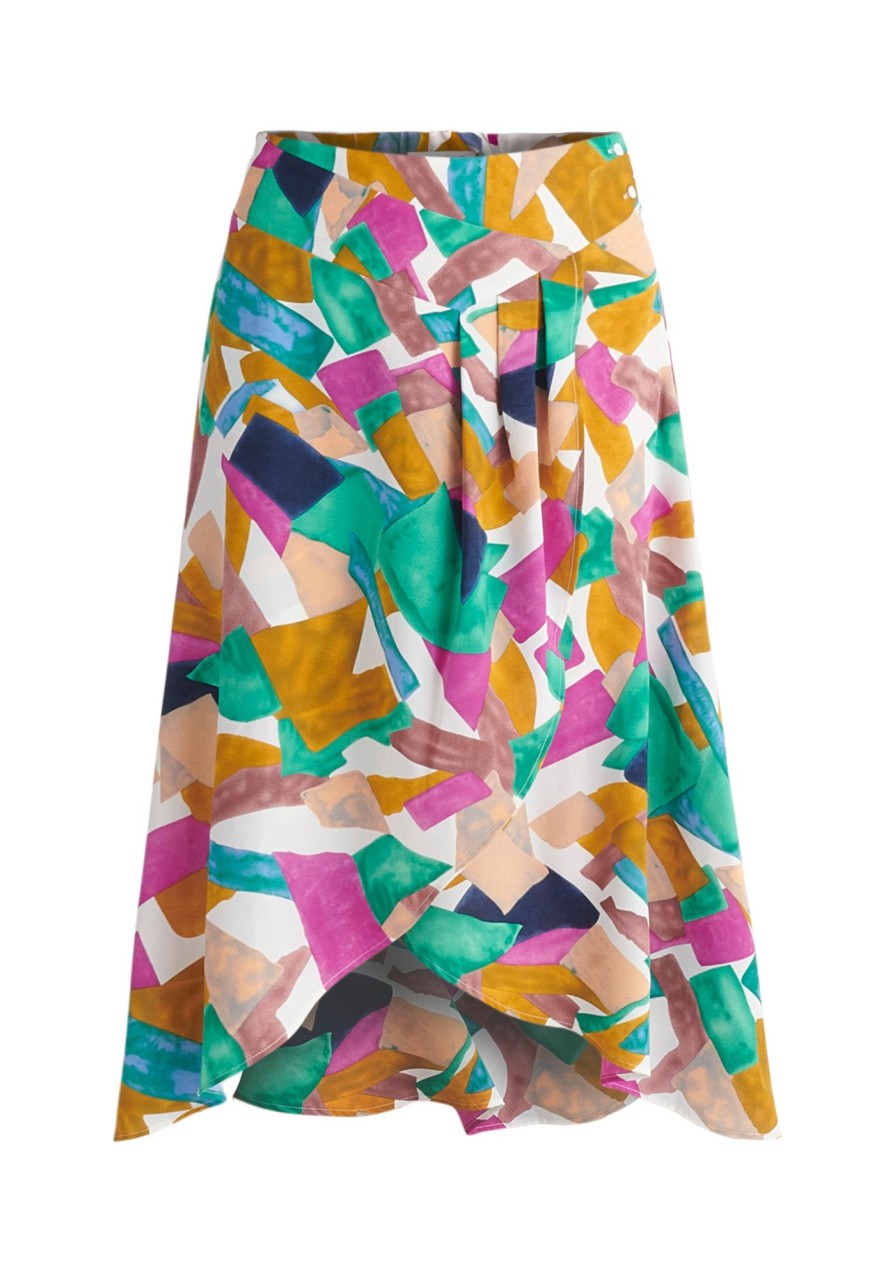 Clothing Paisie | Asymmetric Geometrical Print Skirt