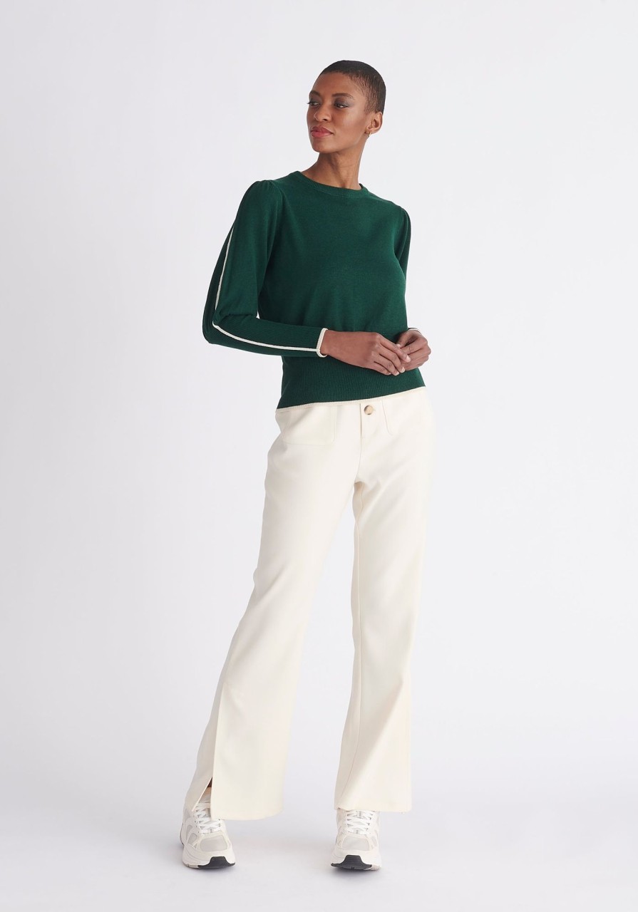 Clothing Paisie | Contrast Colour Edge Knitted Top