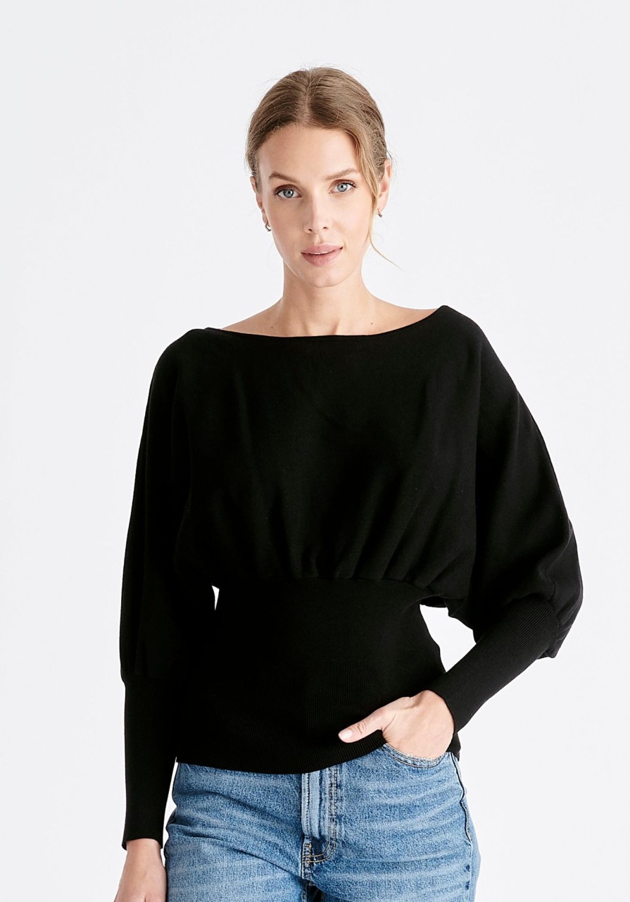 Clothing Paisie | Balloon Sleeve Knitted Top