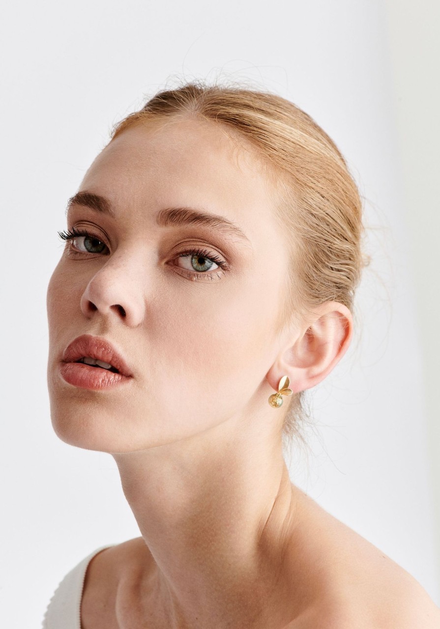 Accessories Paisie | Leaf Sphere Earrings