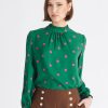 Clothing Paisie | Pleated Collar Polka Dot Blouse