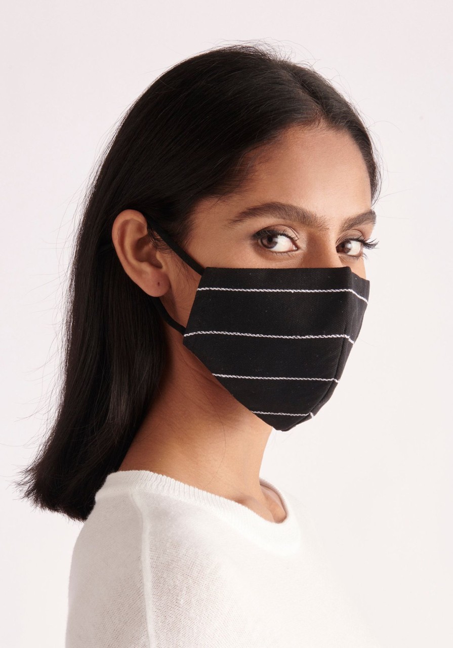 Accessories Paisie | Paisie Adjustable Face Mask In Black And White