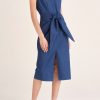 Clothing Paisie | Waist Tie Denim Dress