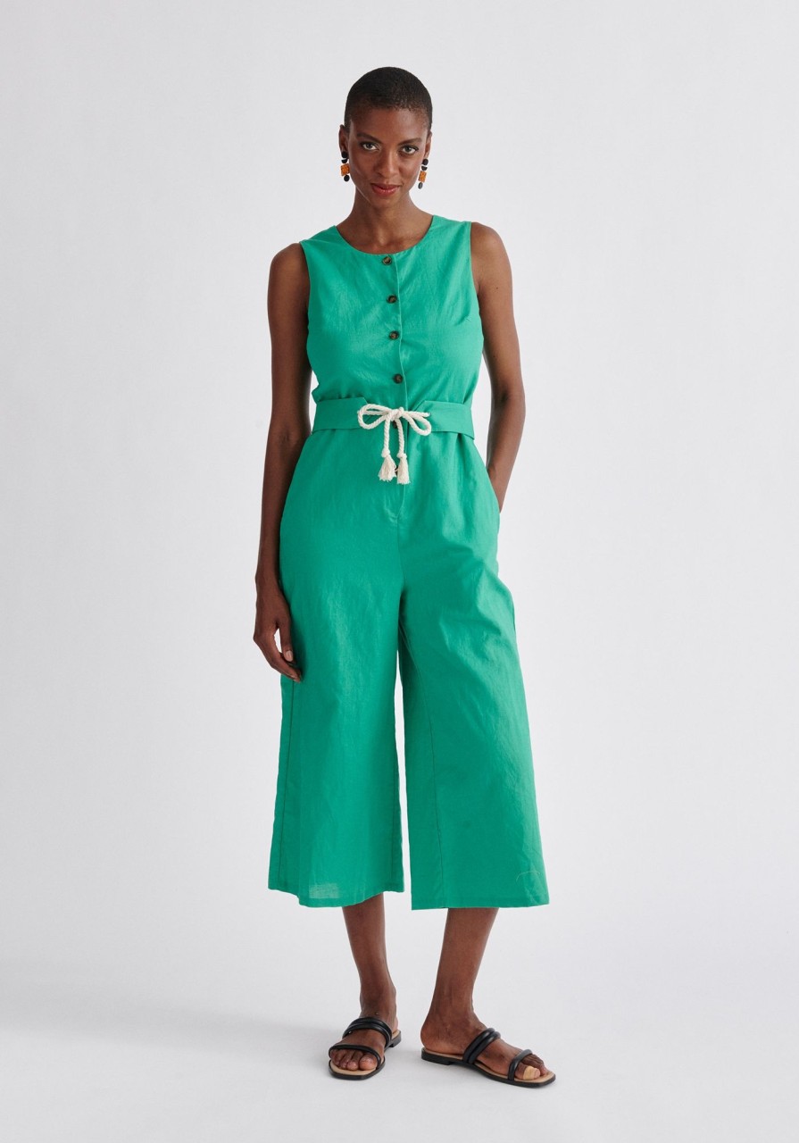 Clothing Paisie | Belted Linen Blend Jumpsuit