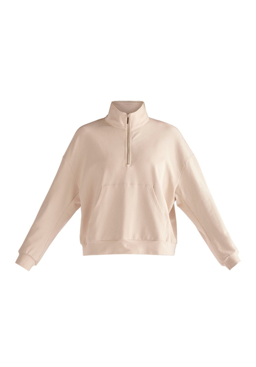 Clothing Paisie | High Neck Zip Sweatshirt