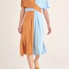 Clothing Paisie | Two-Tone Wrap Top Dress