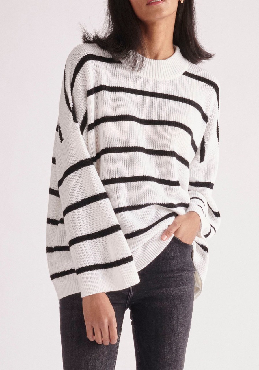 Clothing Paisie | Striped High Neck Jumper