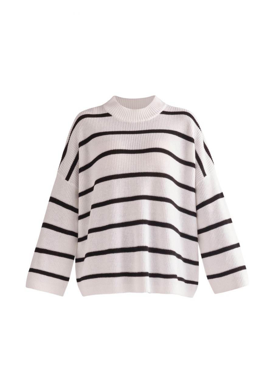 Clothing Paisie | Striped High Neck Jumper