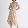 Clothing Paisie | Floral Dip Hem Wrap Dress