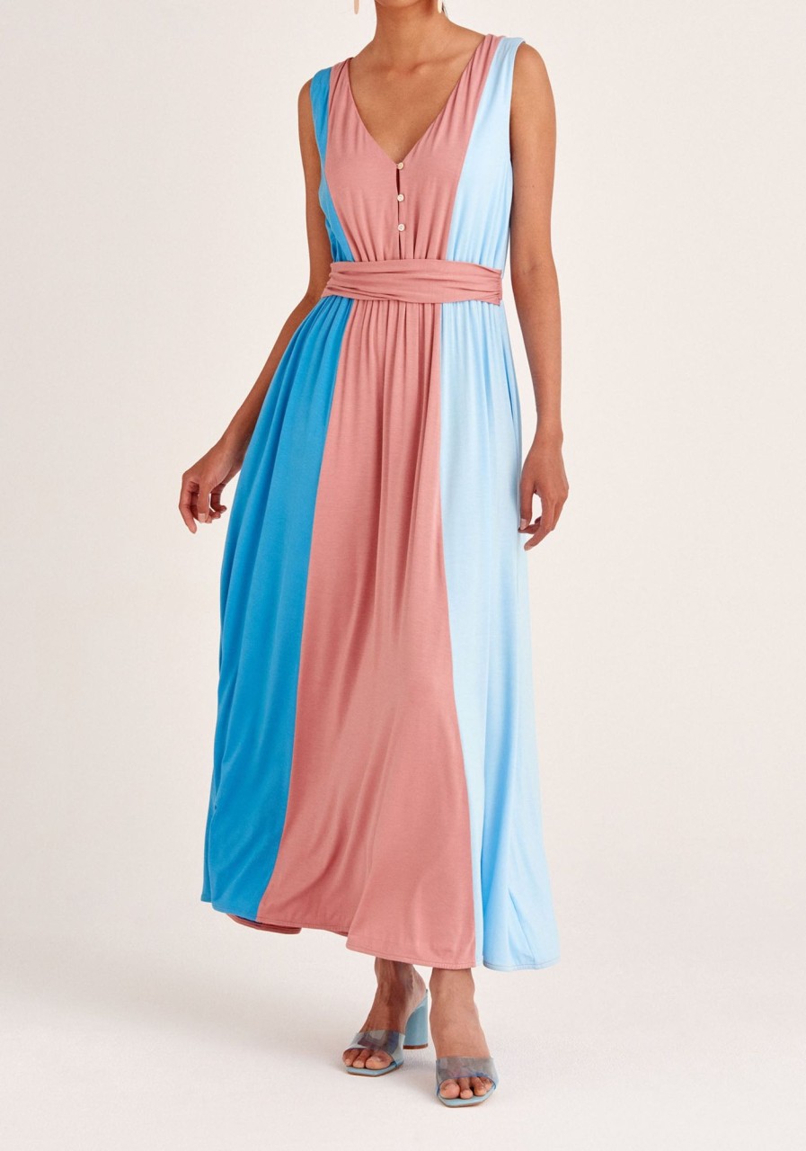 Clothing Paisie | Tri-Colour Maxi Dress