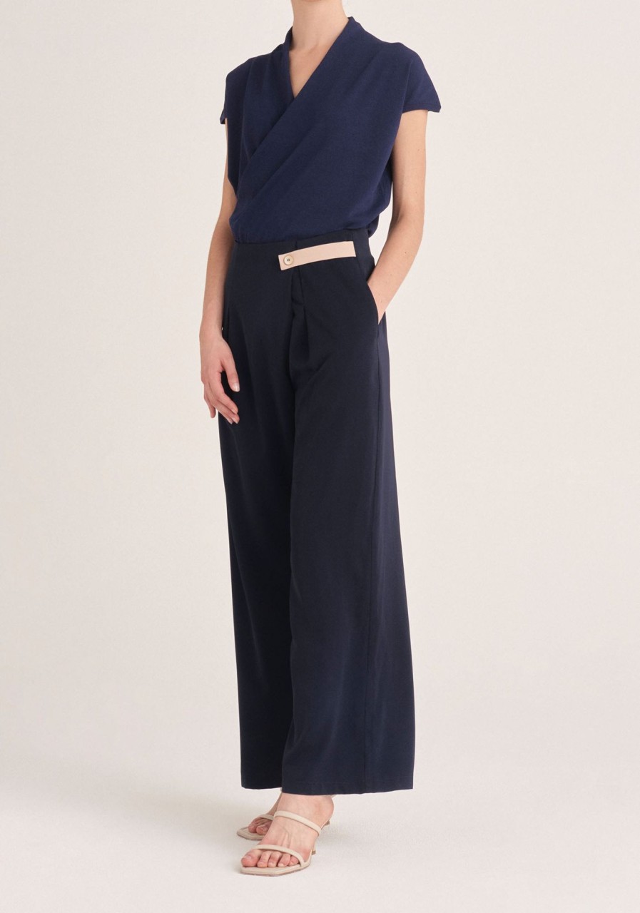 Clothing Paisie | Contrasting Wide Leg Trousers