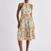 Clothing Paisie | Floral Tiered Halterneck Dress