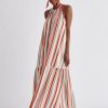 Clothing Paisie | Striped Halterneck Maxi Dress