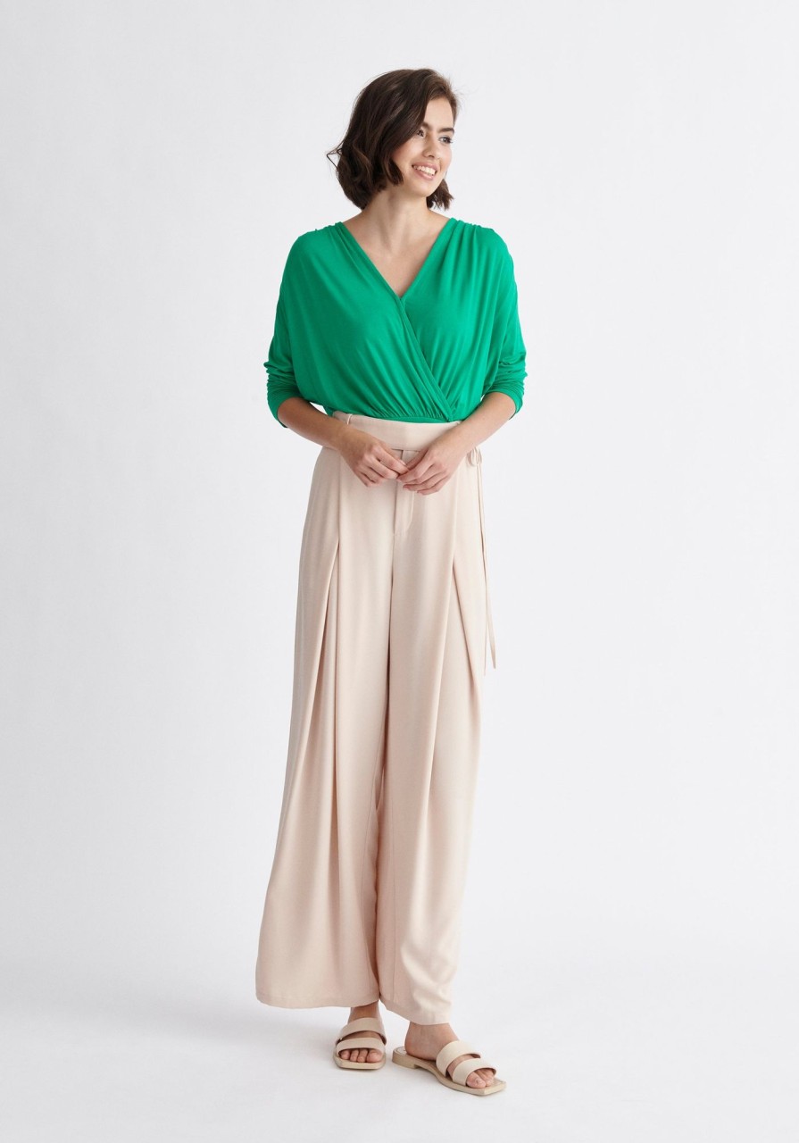 Clothing Paisie | Draped Wrap Jersey Top