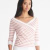 Clothing Paisie | Knitted Wrap Top With 3/4 Sleeves