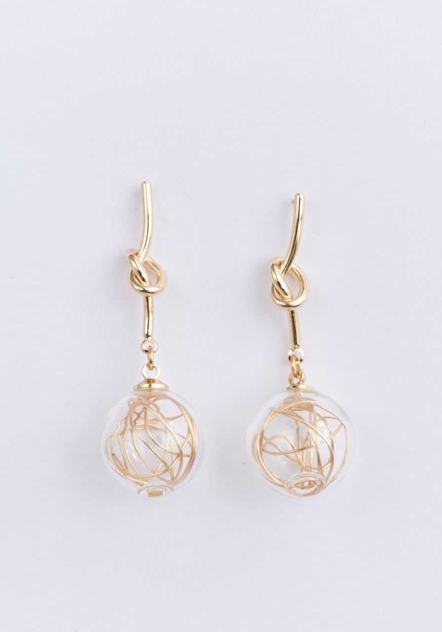 Accessories Paisie | Knot Sphere Earrings