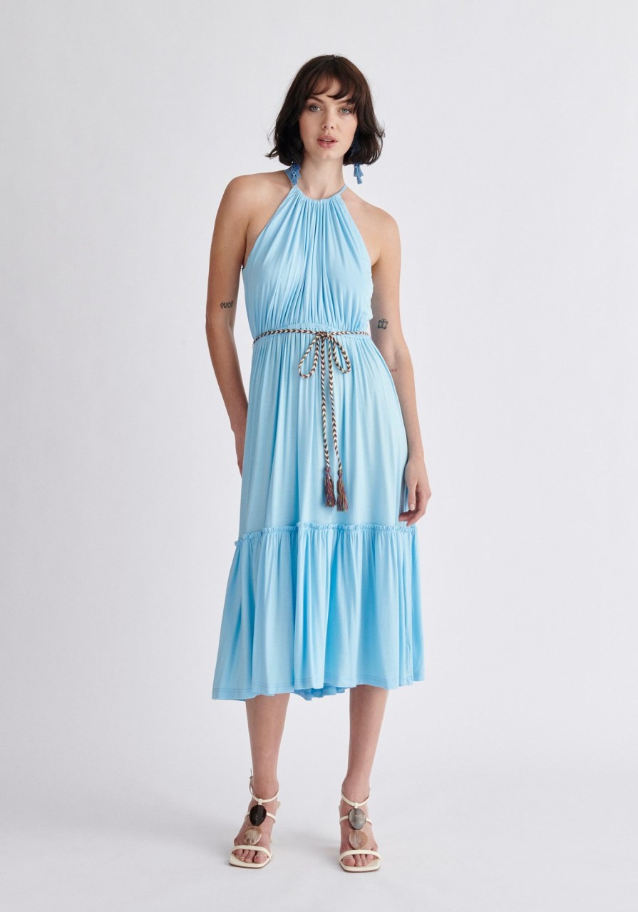 Clothing Paisie | Tiered Halterneck Jersey Dress