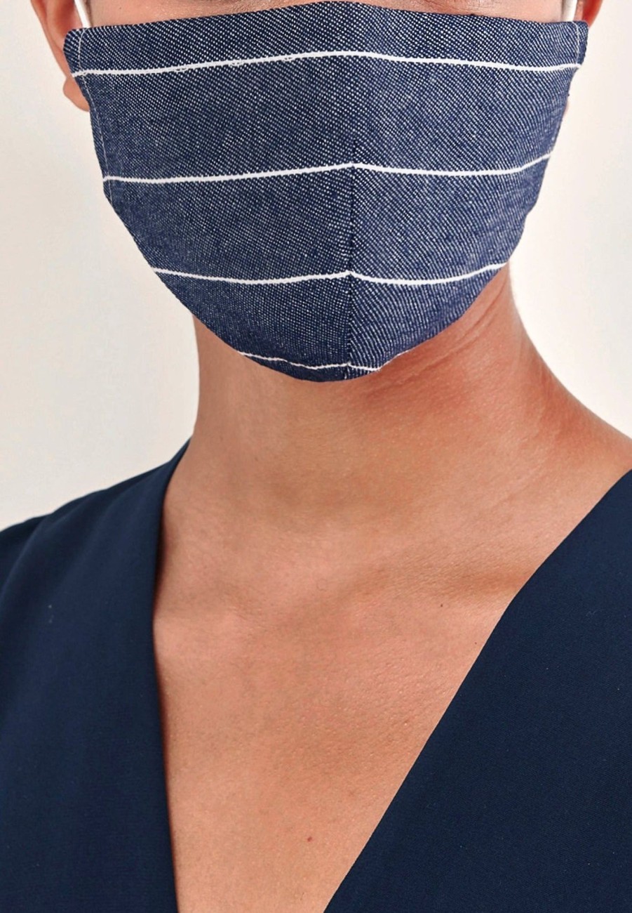 Accessories Paisie | Paisie Adjustable Face Mask In Dark Denim